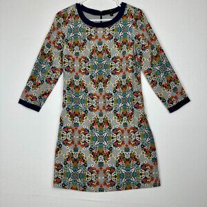 J Crew  100% Silk  Misty Fog Floral  Shift Dress